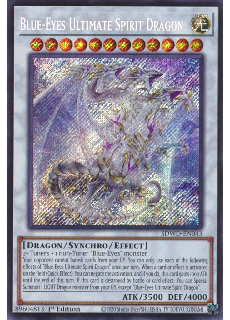 Blue-Eyes Ultimate Spirit Dragon (Secret Rare 1st Edition)