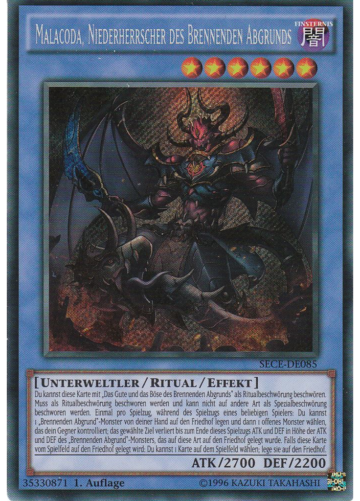Malacoda, Niederherrscher des Brennenden Abgrunds (Secret Rare 1st Edition)