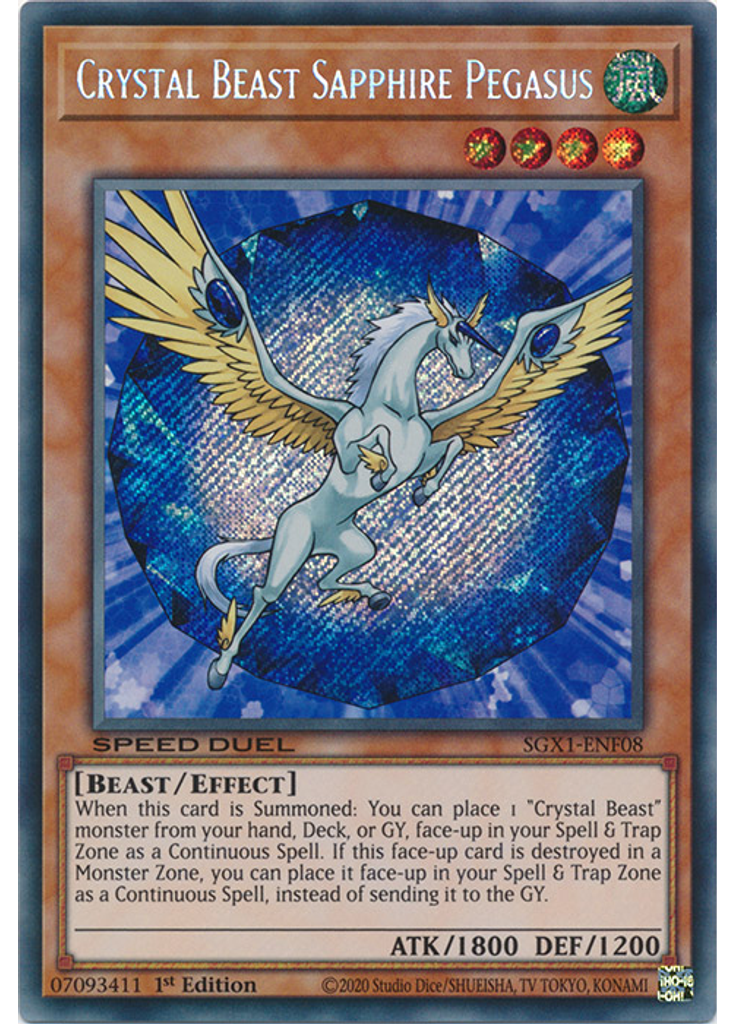 Crystal Beast Sapphire Pegasus (Secret Rare 1st Edition)