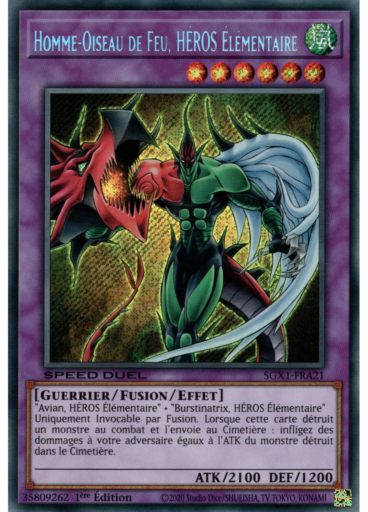 Homme-Oiseau de Feu, HÉROS Élémentaire (Secret Rare 1st Edition)