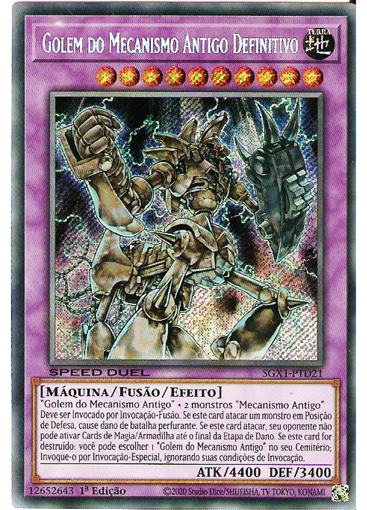 Golem do Mecanismo Antigo Definitivo (Secret Rare 1st Edition)