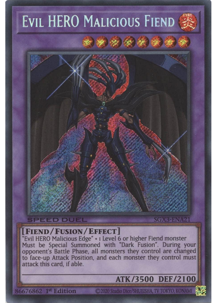 Evil HERO Malicious Fiend (Secret Rare 1st Edition)