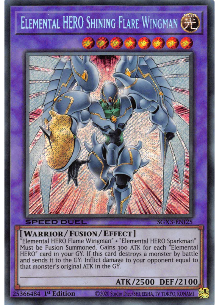 Elemental HERO Shining Flare Wingman (Secret Rare 1st Edition)
