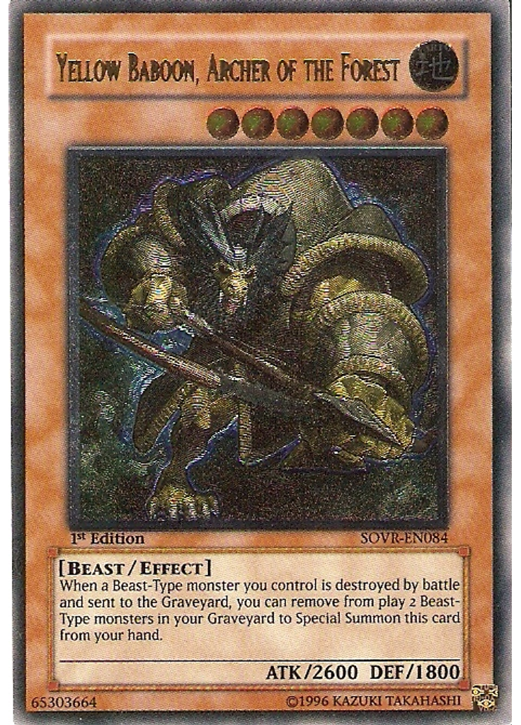 Yellow Baboon, Archer of the Forest (Ultimate Rare 1st Edition)