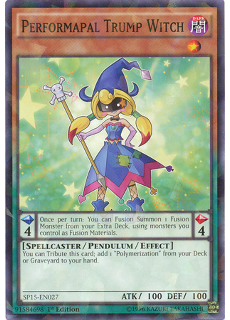 Performapal Trump Witch (Shatterfoil Rare 1st Edition)