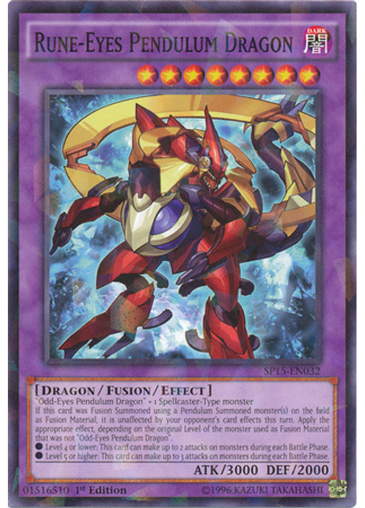 Rune-Eyes Pendulum Dragon (Shatterfoil Rare 1st Edition)