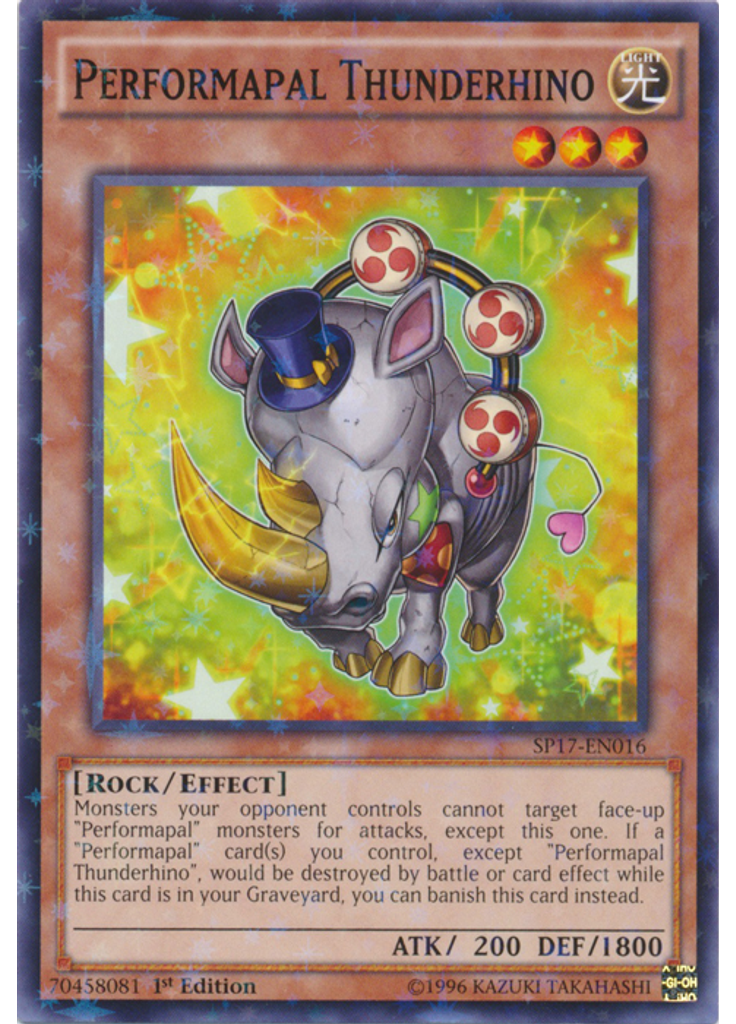 Performapal Thunderhino (Starfoil Rare 1st Edition)