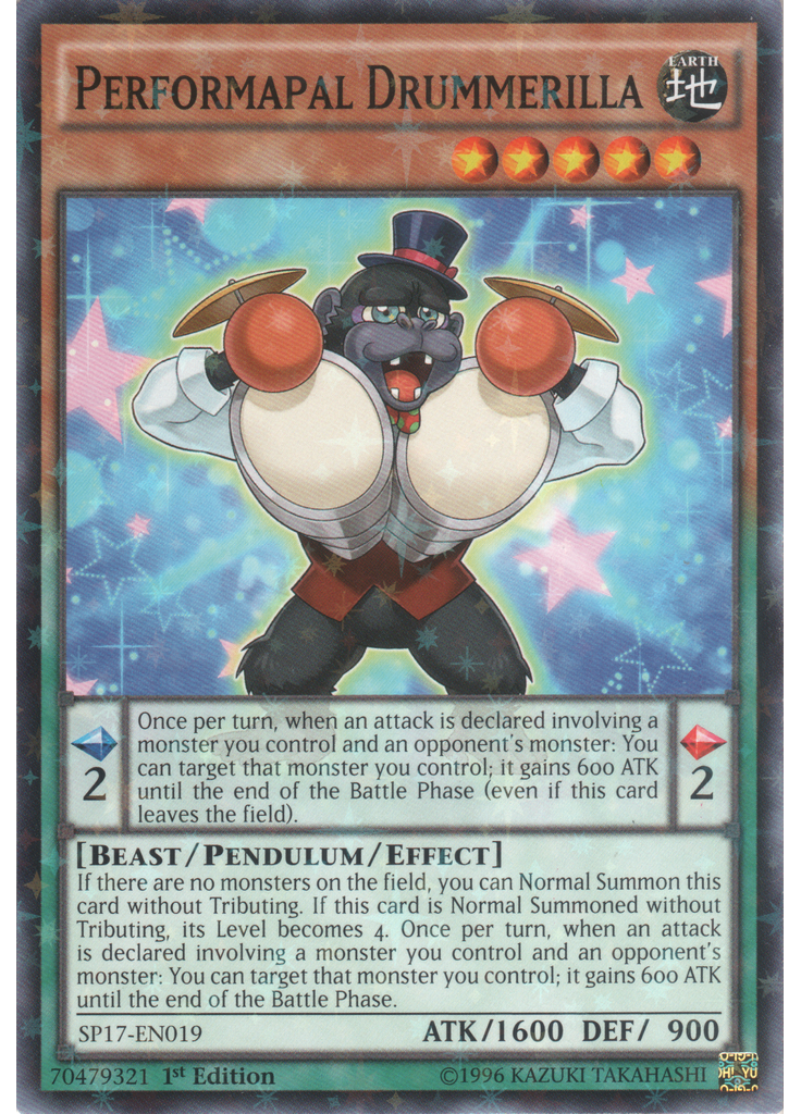 Performapal Drummerilla (Starfoil Rare 1st Edition)
