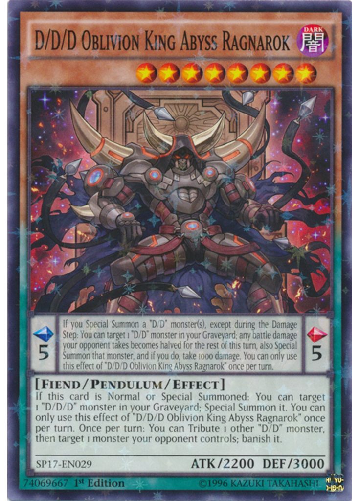 D/D/D Oblivion King Abyss Ragnarok (Starfoil Rare 1st Edition)
