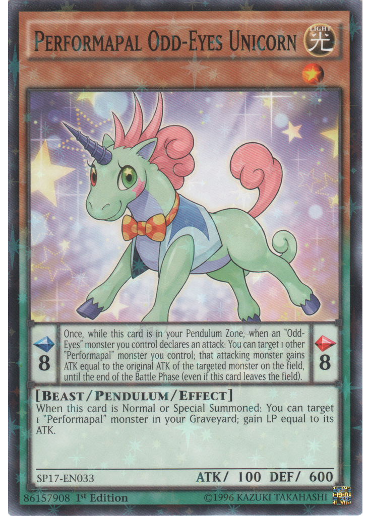 Performapal Odd-Eyes Unicorn (Starfoil Rare 1st Edition)