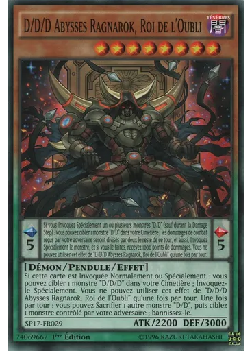 D/D/D Abysses Ragnarok, Roi de l'Oubli
