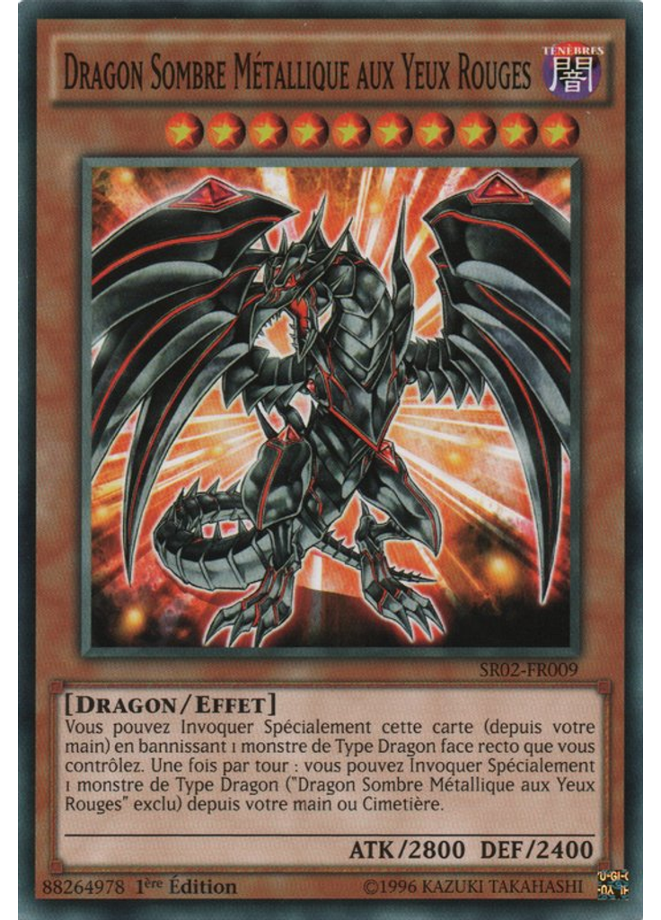 Dragon Sombre Métallique aux Yeux Rouges