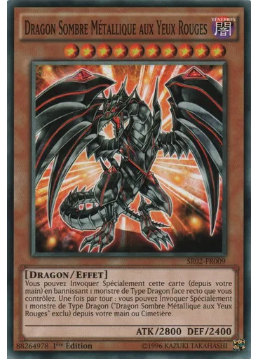 Dragon Sombre Métallique aux Yeux Rouges