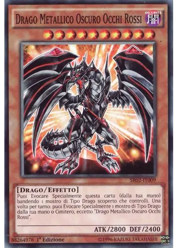 Drago Metallico Oscuro Occhi Rossi