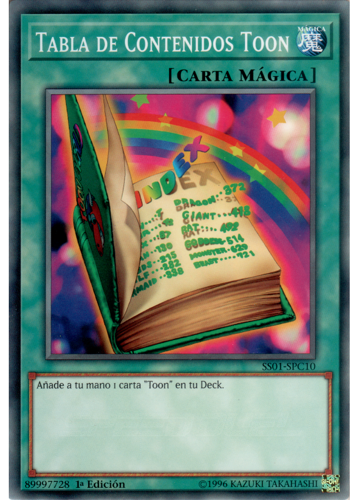Tabla de Contenidos Toon