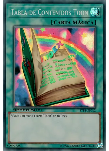 Tabla de Contenidos Toon — Speed Duel Sobre Torneo 1