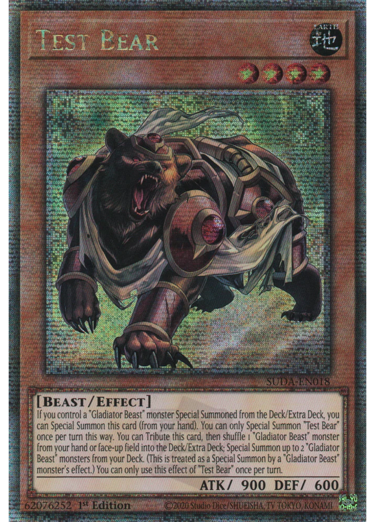Test Bear (Quarter Century Secret Rare 1st Edition)
