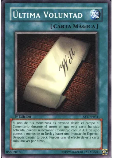 Última Voluntad — Baraja Inicial: Yugi Evolución