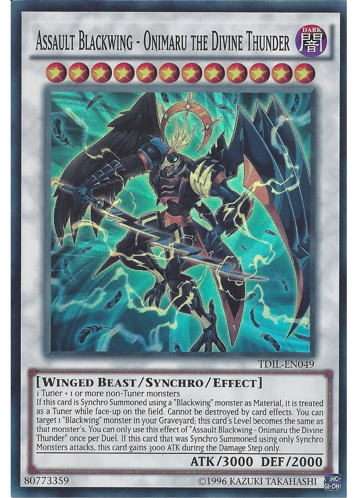 Assault Blackwing - Onimaru the Divine Thunder (Super Rare Unlimited)