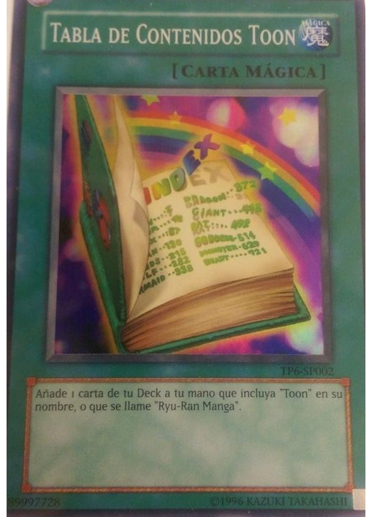 Tabla de Contenidos Toon