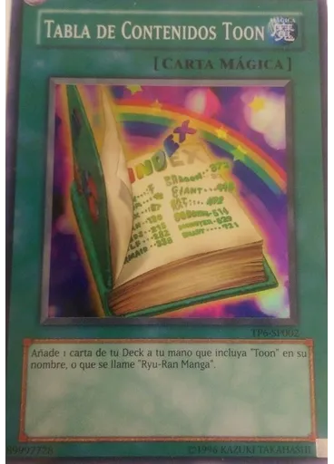 Tabla de Contenidos Toon