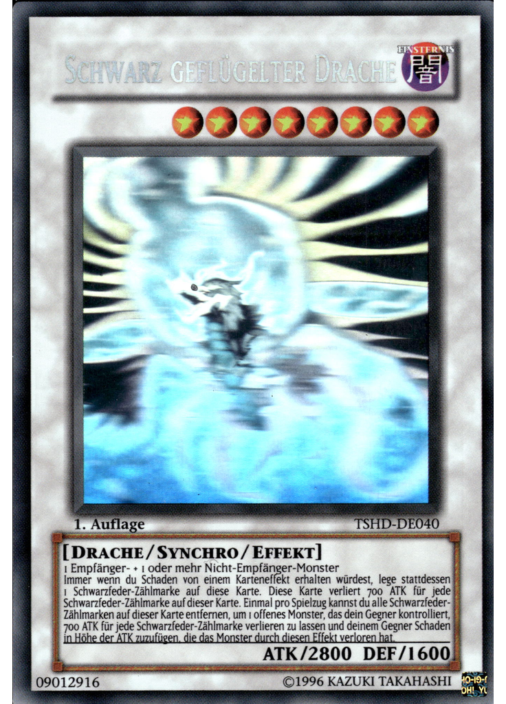 Schwarz geflügelter Drache (Ghost Rare 1st Edition)