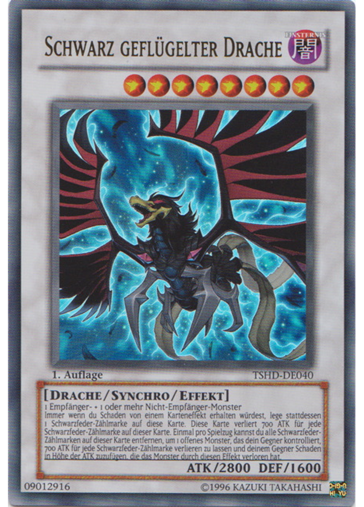 Schwarz geflügelter Drache