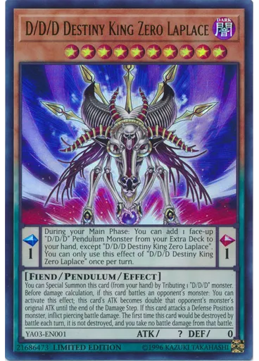 D/D/D Destiny King Zero Laplace — Yu-Gi-Oh! ARC-V manga Promotional Cards