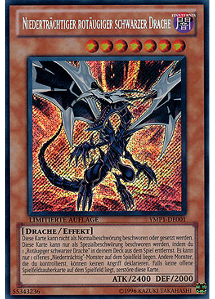 Niederträchtiger rotäugiger schwarzer Drache