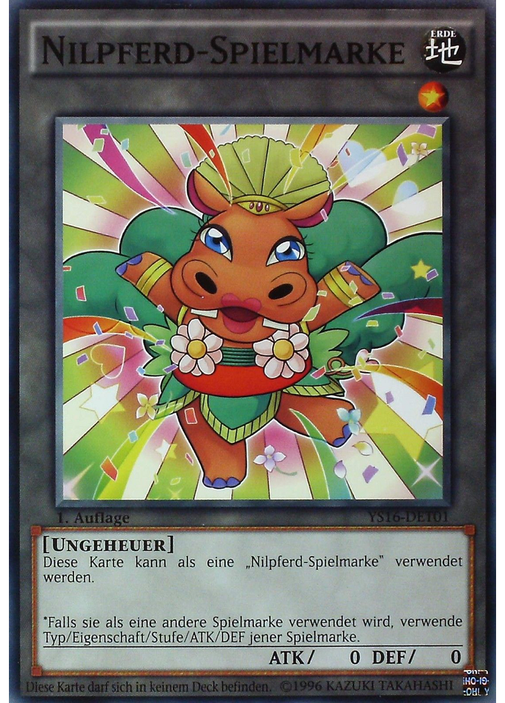 Nilpferd-Spielmarke