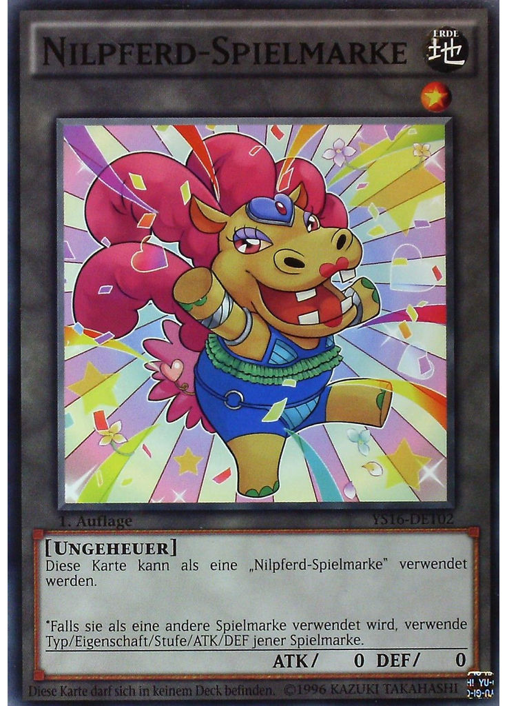 Nilpferd-Spielmarke