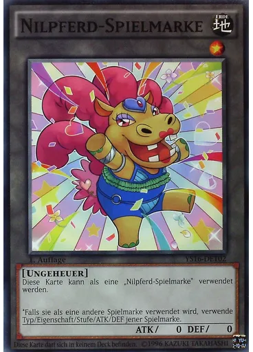 Nilpferd-Spielmarke