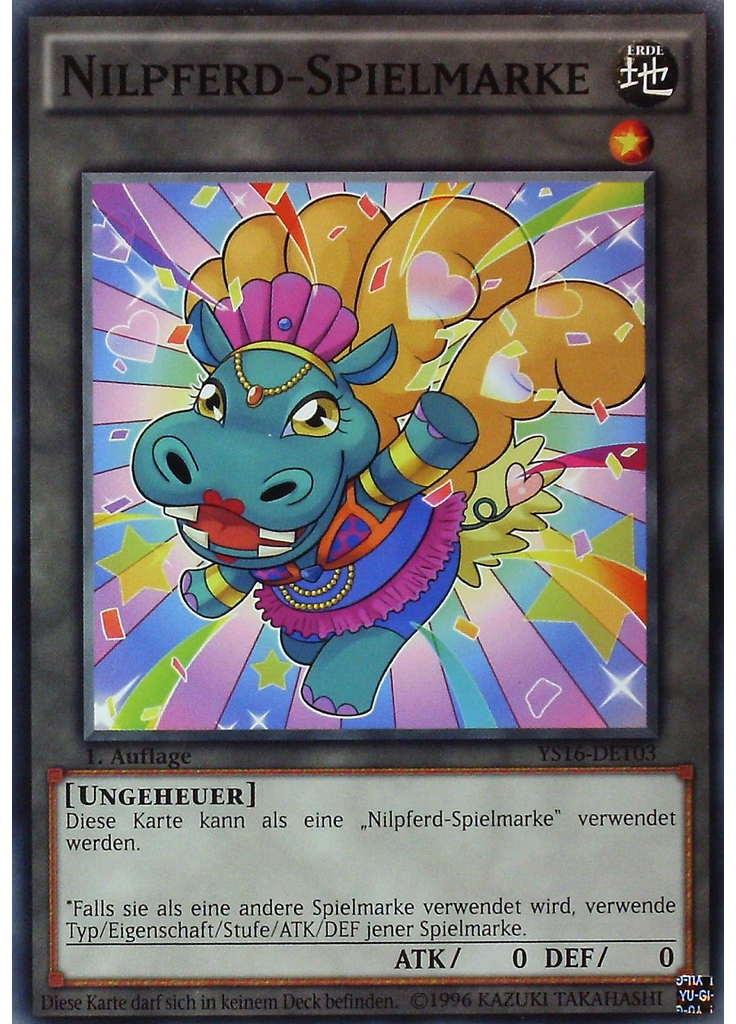 Nilpferd-Spielmarke
