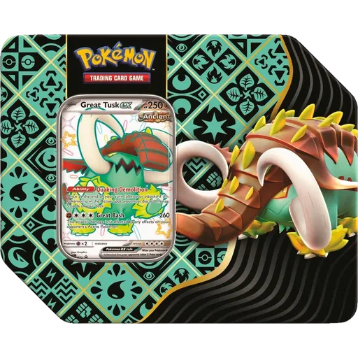 Paldean Fates Tin - Great Tusk ex